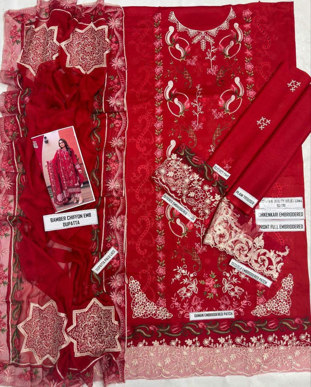 3pc Embroidred Lawn