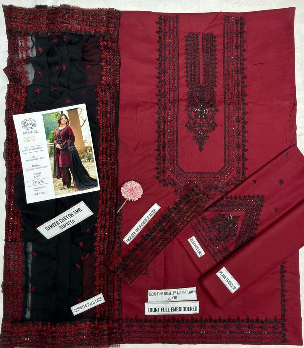 3pc Embroidred Lawn