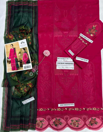 3pc Embroidred Lawn