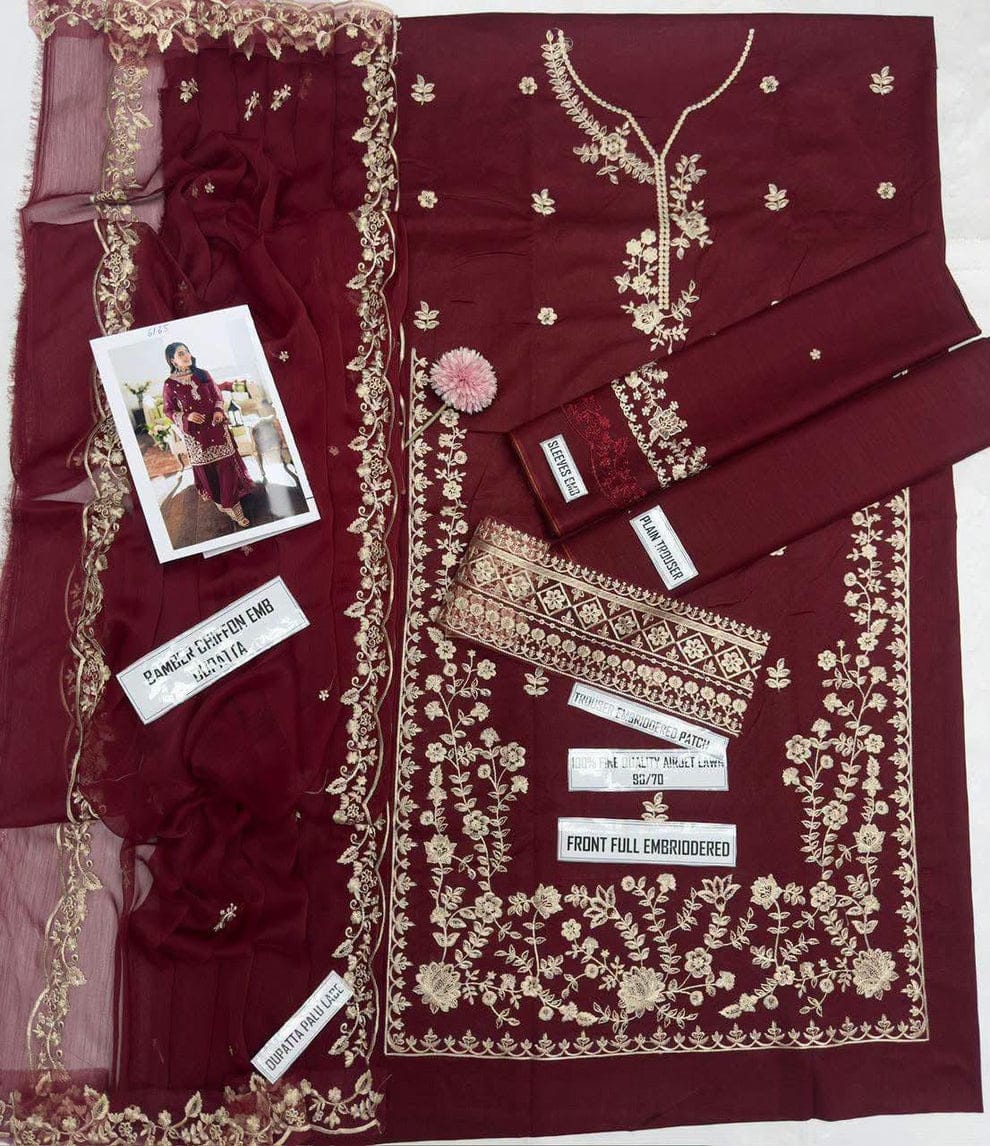 3pc Embroidred Lawn