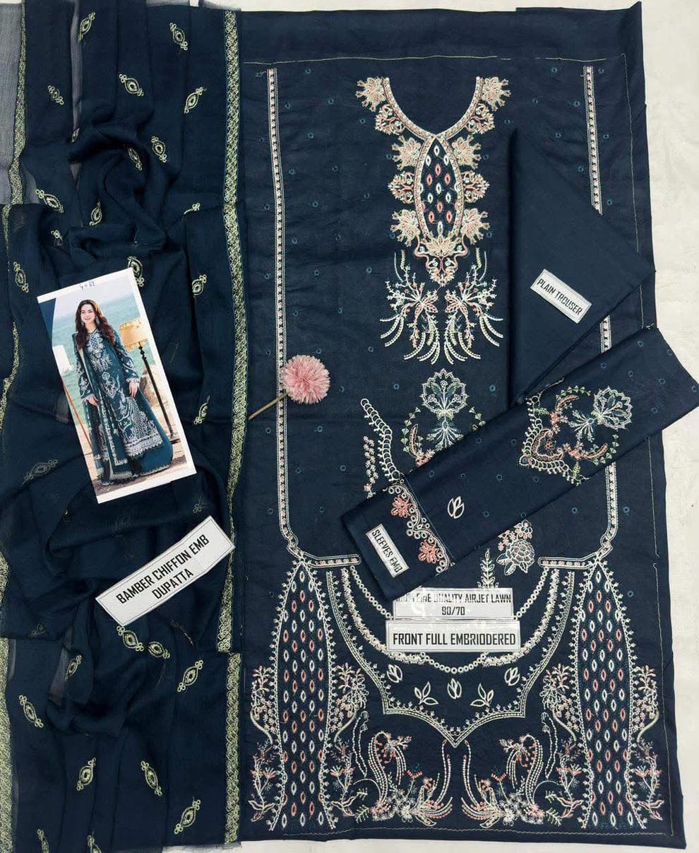 3pc Embroidred Lawn