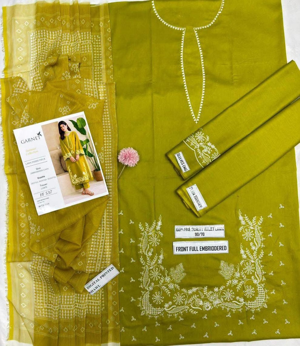 3pc Embroidred Lawn