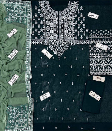 3pc Embroidred Lawn