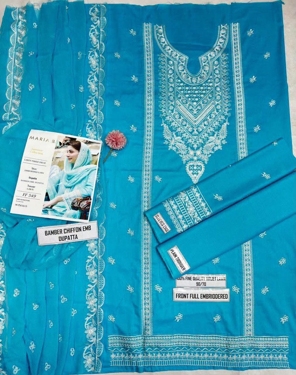 3pc Embroidred Lawn