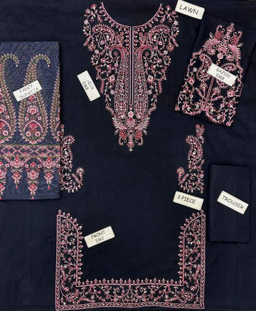 3pc Embroidred Lawn