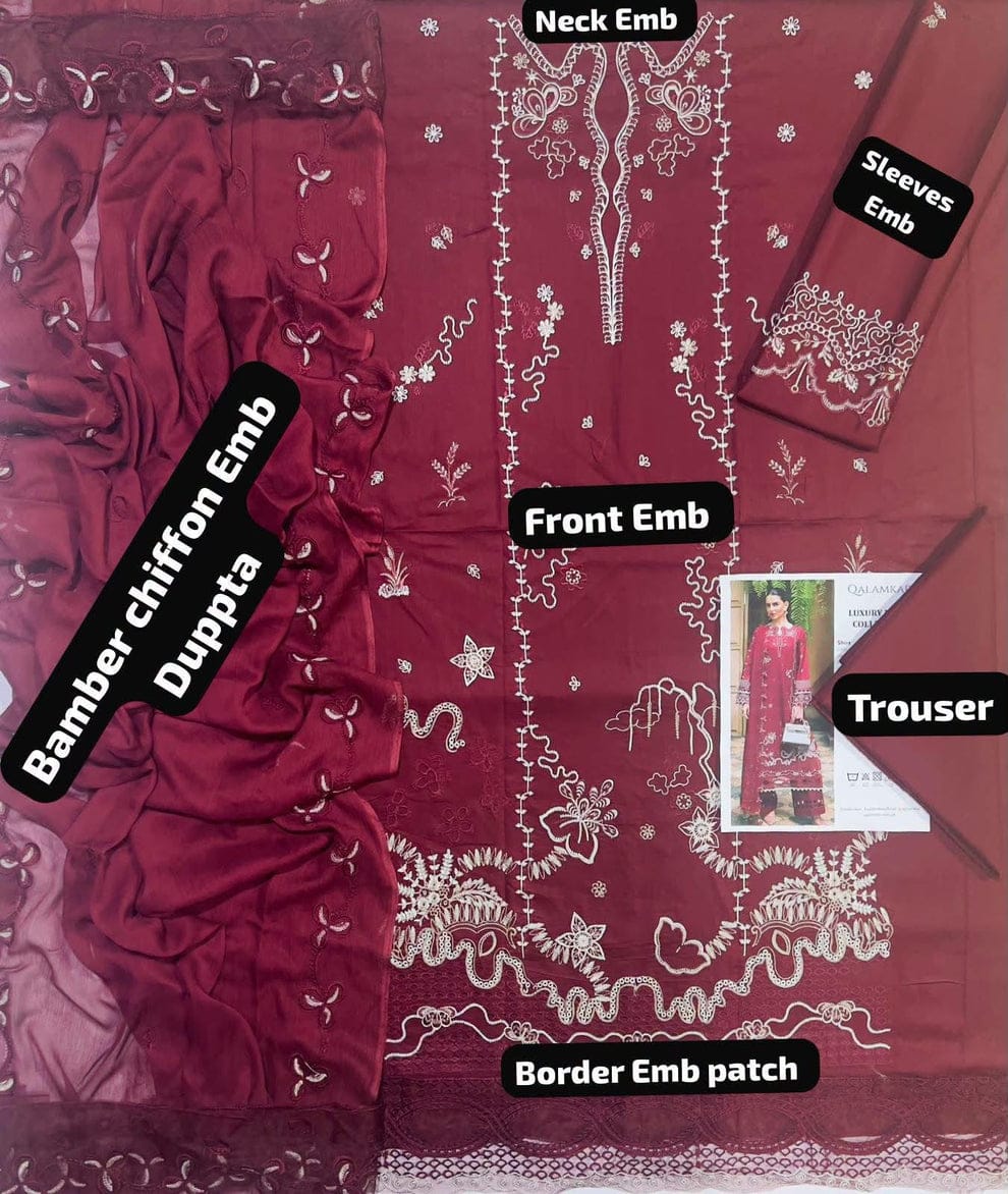 3pc Embroidred Lawn
