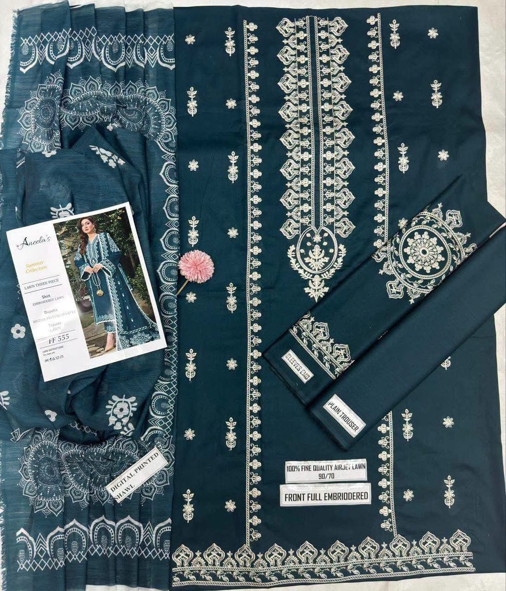 3pc Embroidred Lawn