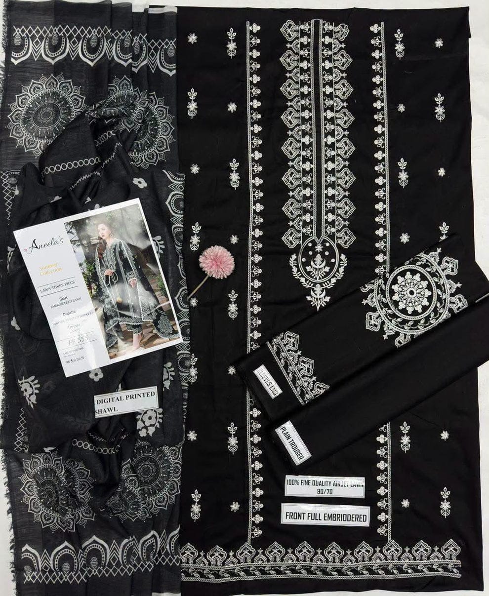 3pc Embroidred Lawn