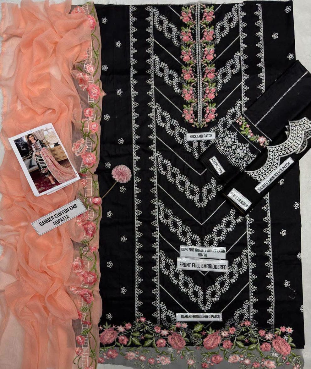3pc Embroidred Lawn