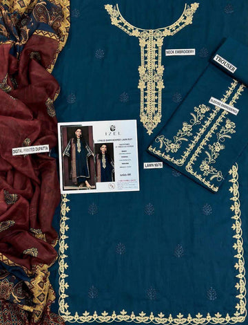 3pc Embroidred Lawn