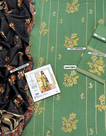 3pc Embroidred Lawn