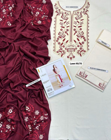 3pc Embroidred Lawn