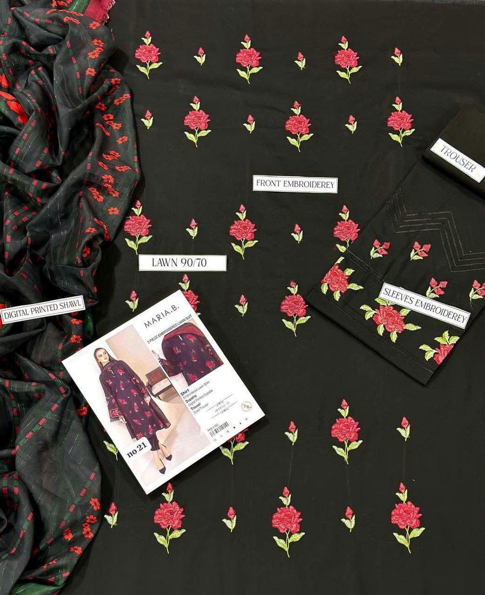 3pc Embroidred Lawn
