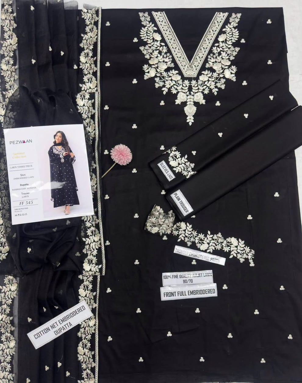 3pc Embroidred Lawn