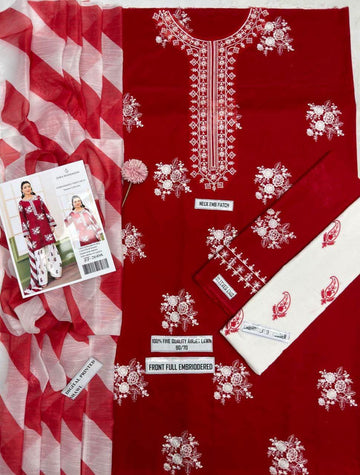 3pc Embroidred Lawn