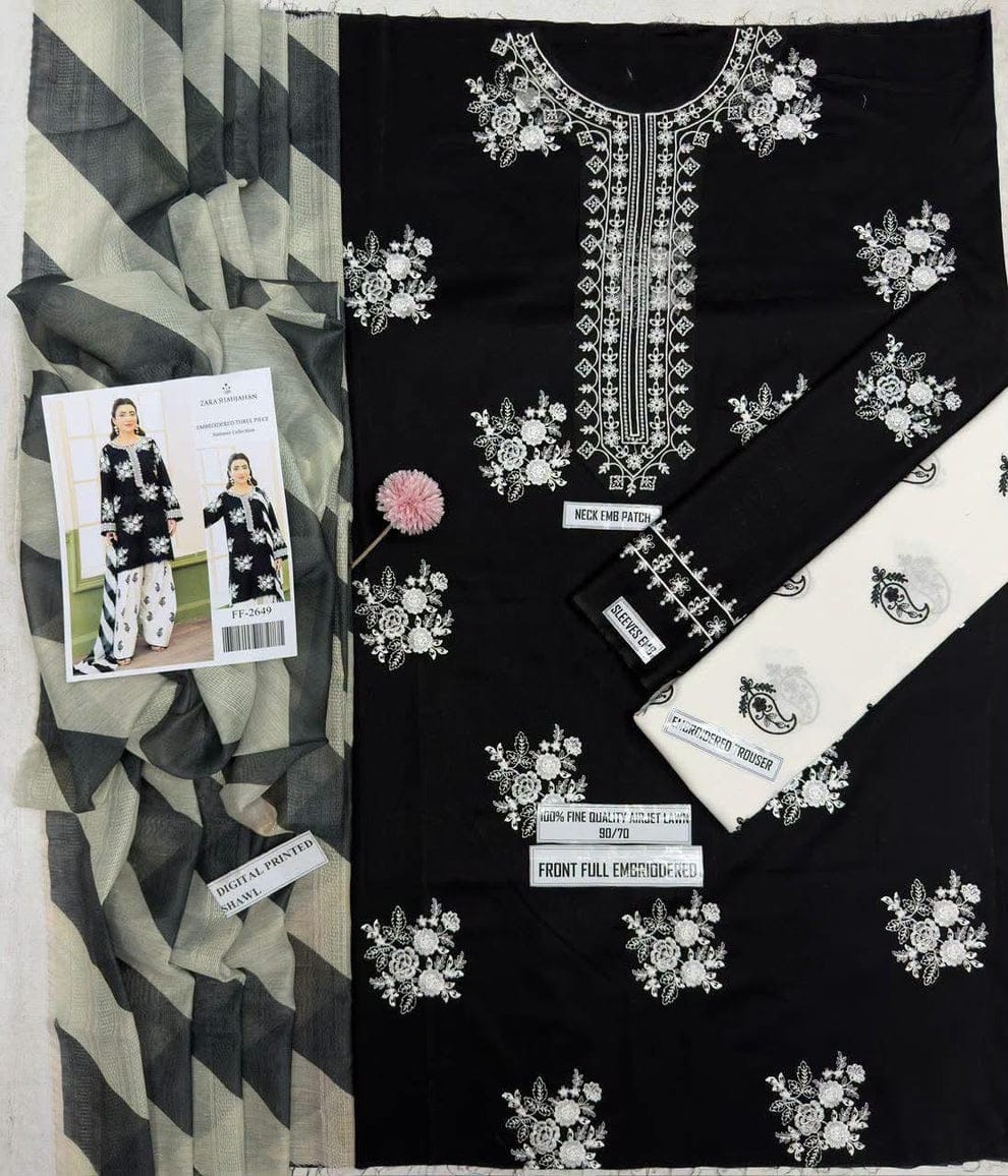 3pc Embroidred Lawn