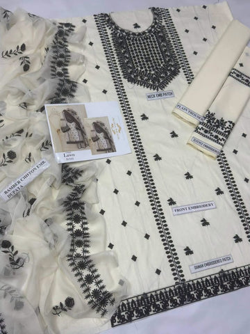 3pc Embroidred Lawn