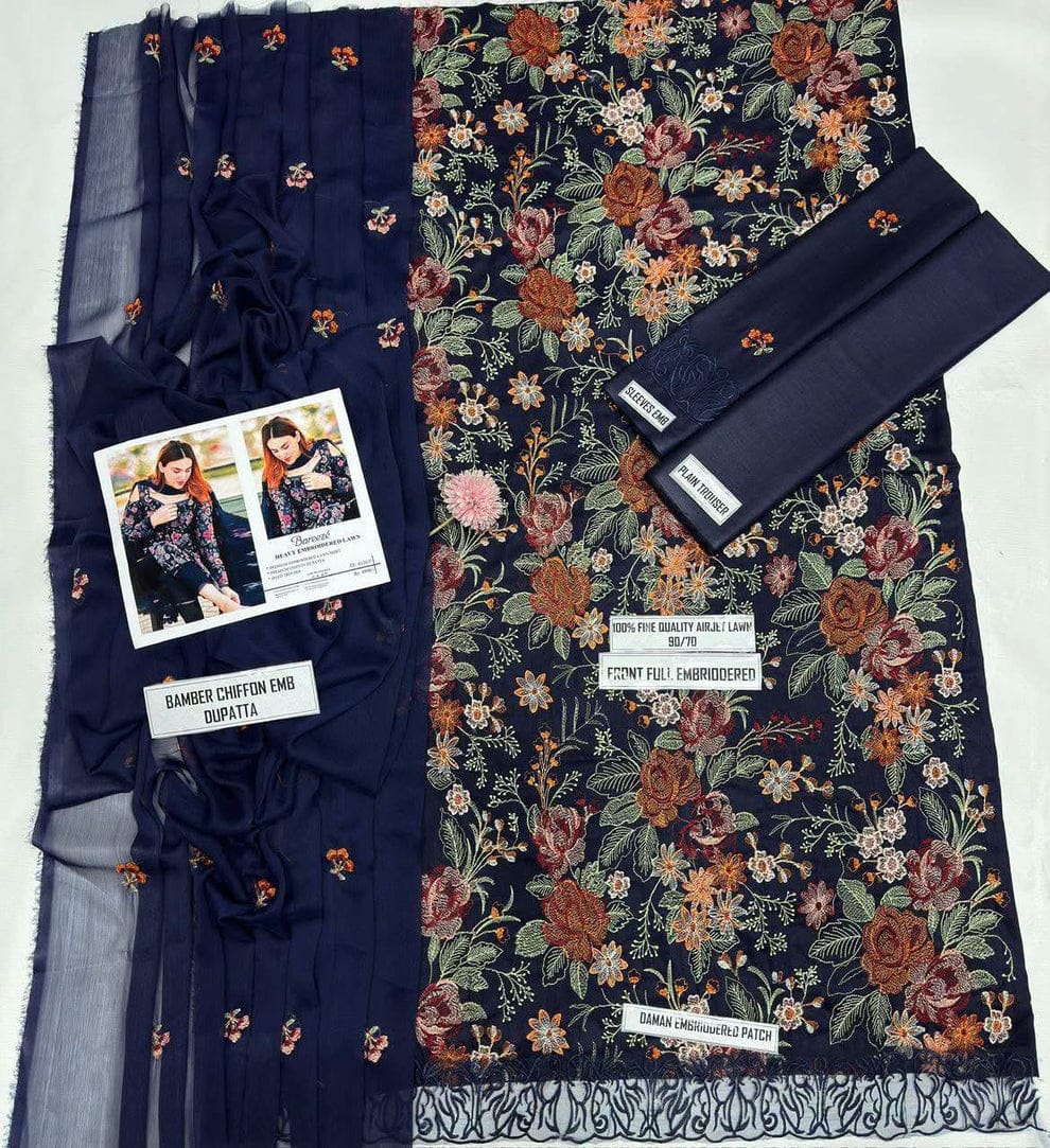 3pc Embroidred Lawn