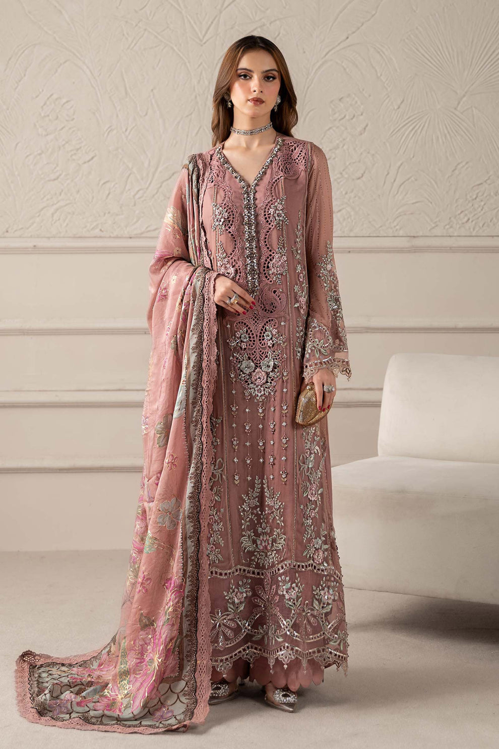 Emb Dhanak 3Pc Suit