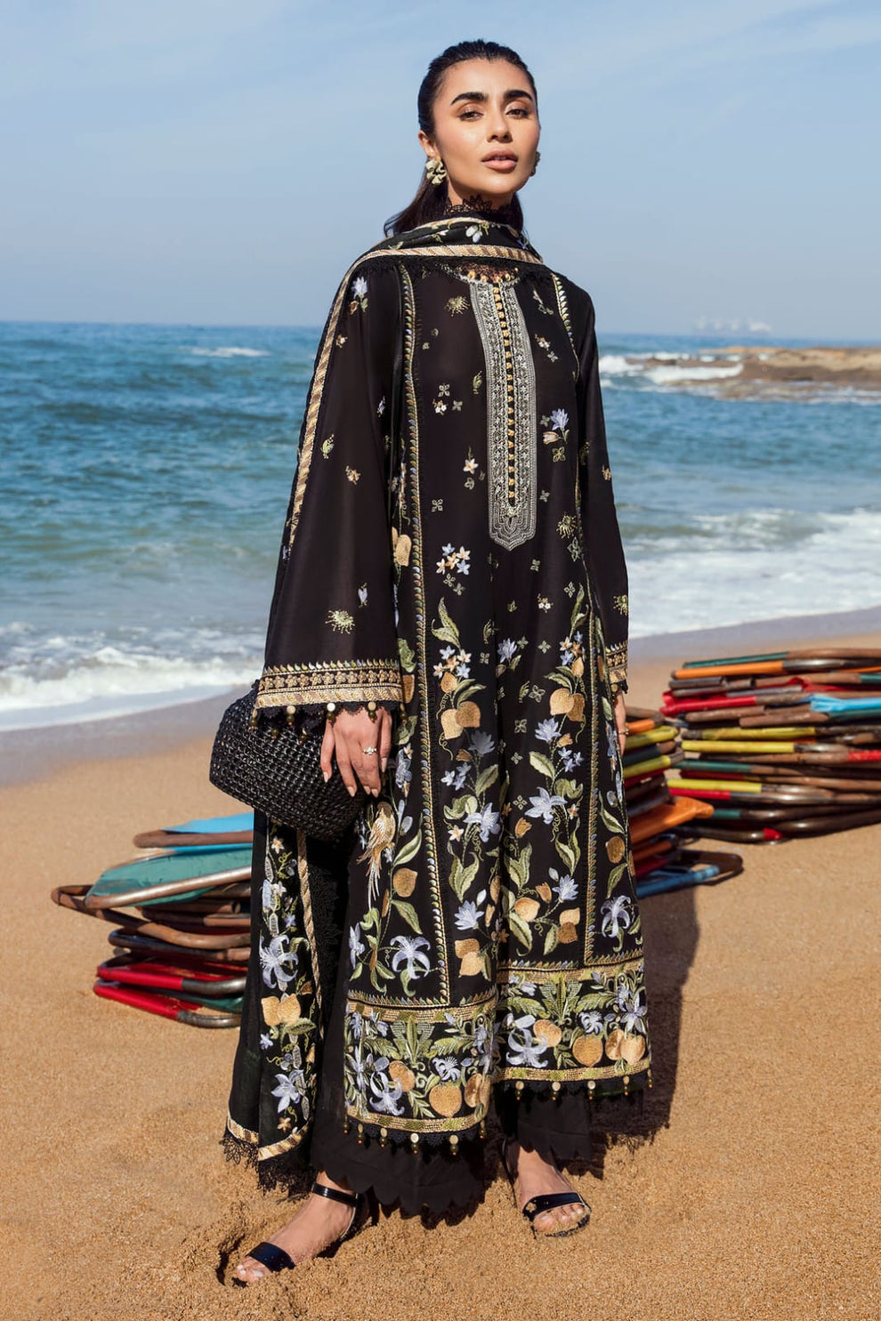 Emb Dhanak 3Pc Suit